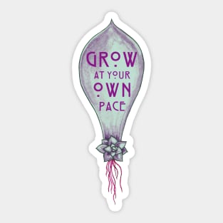 Grow At Your Own Pace Succulent Sticker